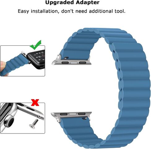Tasikar Silicone Bands Compatible with Apple Watch Band 49mm 45mm 44mm 42mm 41mm 40mm 38mm, Adjustable Strap with Strong Magnetic Closure Designed for Apple Watch Ultra Series 9 8 7 6 5 4 3 2 1 SE in Kuwait