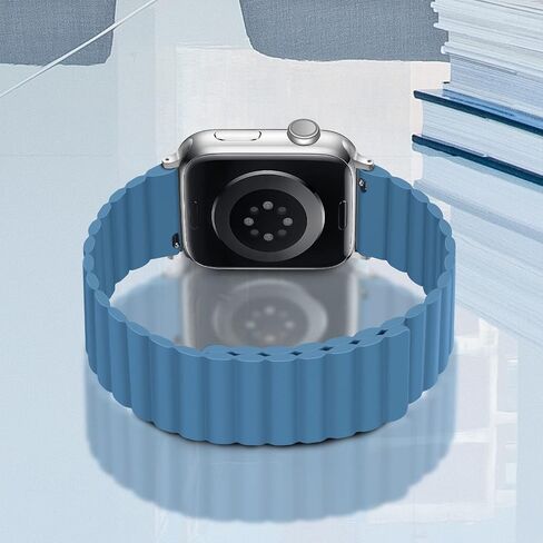 Tasikar Silicone Bands Compatible with Apple Watch Band 49mm 45mm 44mm 42mm 41mm 40mm 38mm, Adjustable Strap with Strong Magnetic Closure Designed for Apple Watch Ultra Series 9 8 7 6 5 4 3 2 1 SE in Kuwait