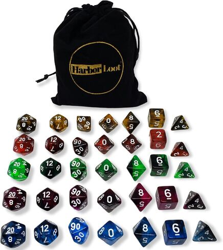 35 Piece Dice Collection Includes 5 RPG Dice Sets in Red, Green, Yellow, Purple and Blue. 7-pc Polyhedral Dice Sets Include D20 dice, D12 dice, D10 dice/percentile dice, D8 dice, D6 dice and D4 dice in Saudi Arabia