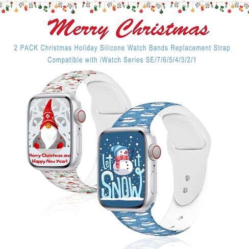 2 Pack Holiday Watch Bands Funny Compatible with Apple Watch Band in Saudi Arabia
