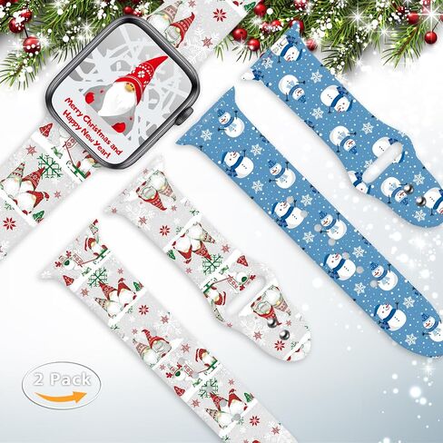 2 Pack Holiday Watch Bands Funny Compatible with Apple Watch Band in Saudi Arabia