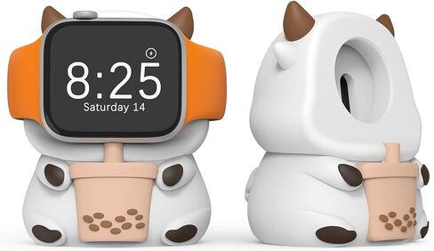 حامل شاحن لساعة Apple Series Ultra/8/SE2/7/6/SE/5/4/3/2/1 (49/45/44/42/41/40/38 ملم)، حامل مكتب من السيليكون لساعة iWatch، حامل قاعدة شحن iWatch اللطيف، يدعم وضع المنضدة in Kuwait