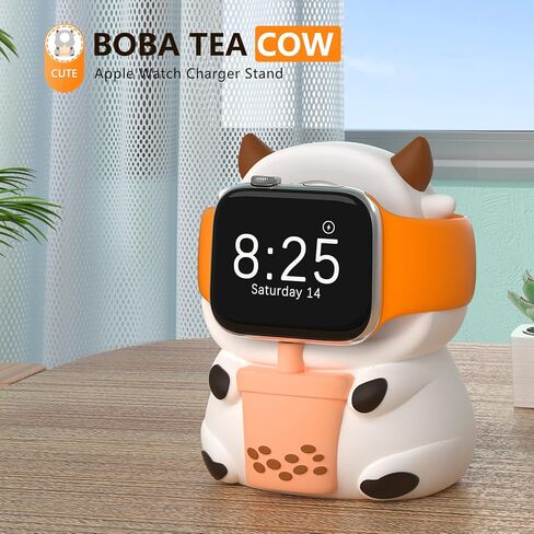 حامل شاحن لساعة Apple Series Ultra/8/SE2/7/6/SE/5/4/3/2/1 (49/45/44/42/41/40/38 ملم)، حامل مكتب من السيليكون لساعة iWatch، حامل قاعدة شحن iWatch اللطيف، يدعم وضع المنضدة in Kuwait