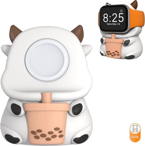 حامل شاحن لساعة Apple Series Ultra/8/SE2/7/6/SE/5/4/3/2/1 (49/45/44/42/41/40/38 ملم)، حامل مكتب من السيليكون لساعة iWatch، حامل قاعدة شحن iWatch اللطيف، يدعم وضع المنضدة in Kuwait