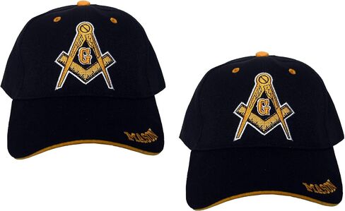 Freemason 3D Embroidered Adjustable Baseball Hat/Cap (Black & Yellow) in Saudi Arabia