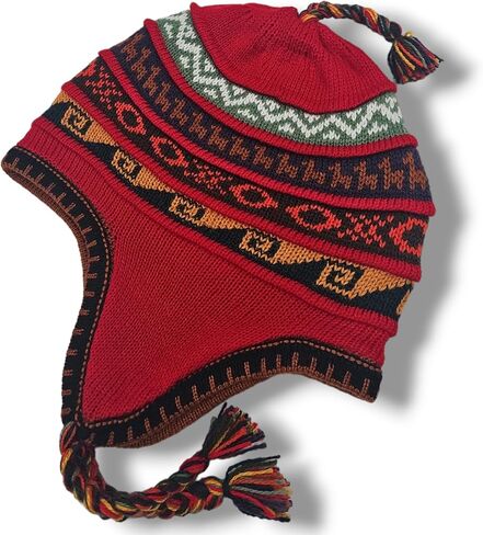 Peruvian hat Alpaca Beanie for Men and Women, hat with Ear Flaps, hat Man Warm, Reversible hat Handmade in Peru. Multicolor in Saudi Arabia