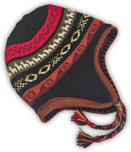 Peruvian hat Alpaca Beanie for Men and Women, hat with Ear Flaps, hat Man Warm, Reversible hat Handmade in Peru. Multicolor in Saudi Arabia