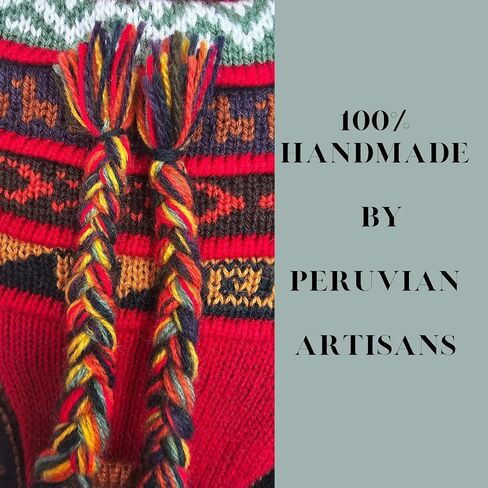 Peruvian hat Alpaca Beanie for Men and Women, hat with Ear Flaps, hat Man Warm, Reversible hat Handmade in Peru. Multicolor in Saudi Arabia