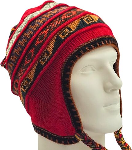 Peruvian hat Alpaca Beanie for Men and Women, hat with Ear Flaps, hat Man Warm, Reversible hat Handmade in Peru. Multicolor in Saudi Arabia