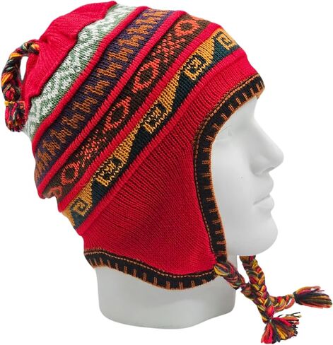 Peruvian hat Alpaca Beanie for Men and Women, hat with Ear Flaps, hat Man Warm, Reversible hat Handmade in Peru. Multicolor in Saudi Arabia