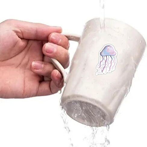 50 قطعة من ملصقات قنديل البحر الكرتونية الجمالية لقنديل البحر ملصقات الفينيل المقاومة للماء ملصقات المحيط لزجاجات المياه وأجهزة الكمبيوتر المحمولة والهواتف المحمولة وسجلات القصاصات وهدايا للأطفال والمراهقين والكبار ومستلزمات الحفلات in Kuwait