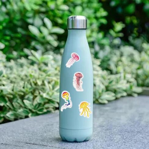 50 قطعة من ملصقات قنديل البحر الكرتونية الجمالية لقنديل البحر ملصقات الفينيل المقاومة للماء ملصقات المحيط لزجاجات المياه وأجهزة الكمبيوتر المحمولة والهواتف المحمولة وسجلات القصاصات وهدايا للأطفال والمراهقين والكبار ومستلزمات الحفلات in Kuwait