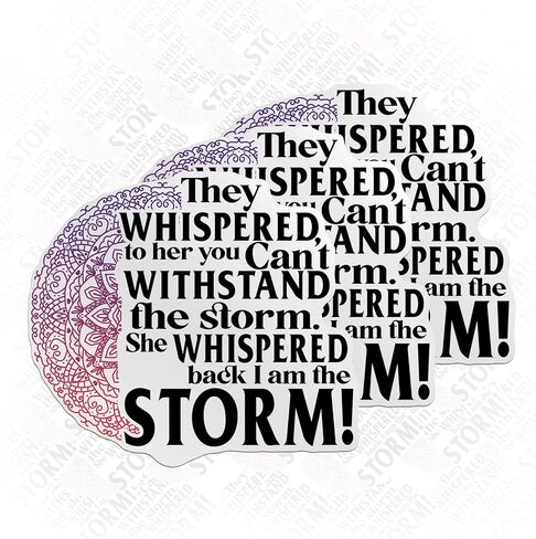 (3PCS) They Whispered to Her You Can't with Stand The Storm She Whispered Back I Am The Storm Die Cut Waterproof Vinyl Sticker for Water Bottle Tumbler Hard Hat Helmet Car Laptop Gift (2 Inches) in Saudi Arabia