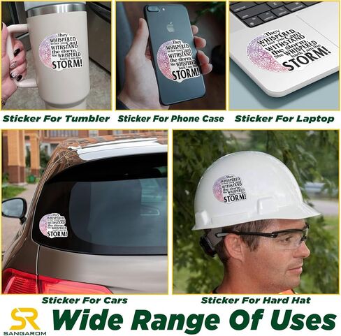 (3PCS) They Whispered to Her You Can't with Stand The Storm She Whispered Back I Am The Storm Die Cut Waterproof Vinyl Sticker for Water Bottle Tumbler Hard Hat Helmet Car Laptop Gift (2 Inches) in Saudi Arabia