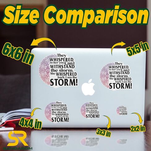 (3PCS) They Whispered to Her You Can't with Stand The Storm She Whispered Back I Am The Storm Die Cut Waterproof Vinyl Sticker for Water Bottle Tumbler Hard Hat Helmet Car Laptop Gift (2 Inches) in Saudi Arabia
