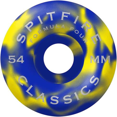 عجلات لوح التزلج Spitfire مقاس 54 مم كلاسيكية F4 99A أصفر/أزرق in Saudi Arabia