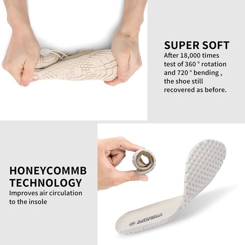 حذاء بيرفوت للسيدات، صندوق عريض عند الأصابع، الحد الأدنى بدون قطرة، بيج مقاس 8 in Kuwait