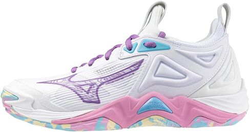 Mizuno Wave Momentum 3 Women's Volleyball Shoe, White-Pink Tetra, 11.5 in Kuwait