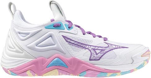 Mizuno Wave Momentum 3 Women's Volleyball Shoe, White-Pink Tetra, 11.5 in Kuwait