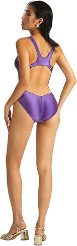 Gaea Series high Brightness Fabric Purple one-Piece ins Triangle Style Sunscreen spa Resort Competitive Swimsuit(052) in Saudi Arabia