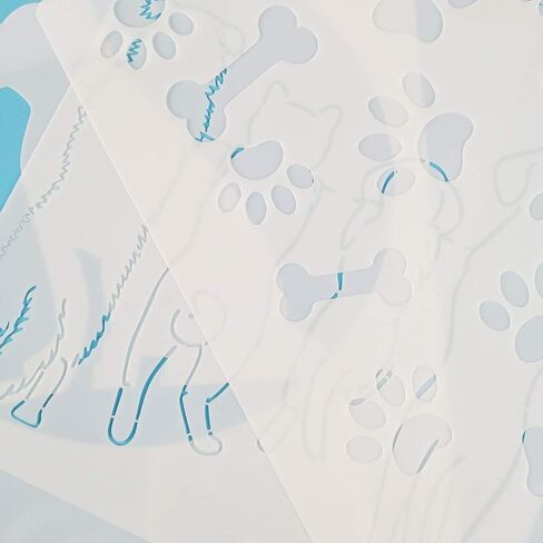 استنسل مخلب الكلب، 5 عبوات من استنسل عظمة مخلب الكلاب للرسم على قماش خشبي، قالب بلاستيكي قابل لإعادة الاستخدام لليوميات، مقاس A4 فن ديكور منزلي DIY، خبز البسكويت، الحرف اليدوية، الحائط، الأثاث 11.7 بوصة × 8.26 بوصة in Saudi Arabia