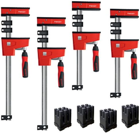 BESSEY KREX2450 K Body REVO Clamp Kit, 2 x 24 In, 2 x 50 In. and 2 KBX20 Extenders & KP Rail And Stile Jig, Set Of 4 Blocks in Saudi Arabia