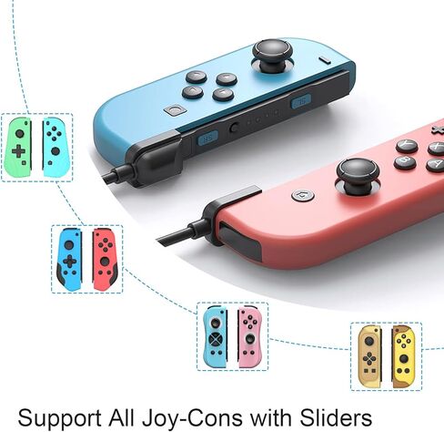 كابل شحن Tendak Joycon للتبديل، شاحن USB محمول لجهاز Nintendo Switch/Switch OLED Joycon، كابل شحن بمقبض Switch Joycon مع مؤشر LED، بديل لمنصة Nintendo Switch Dock in Kuwait