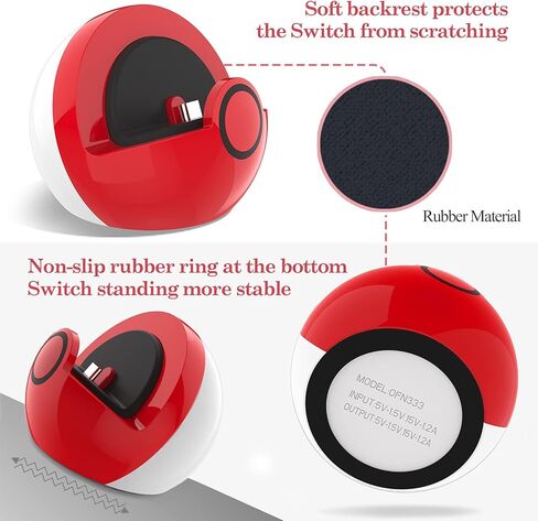 Antank Charging Dock Compatible with Nintendo Switch and Switch Lite, no Projection Charging Stand, Mini Portable Docking Station Easy for Travel Red & White in Kuwait