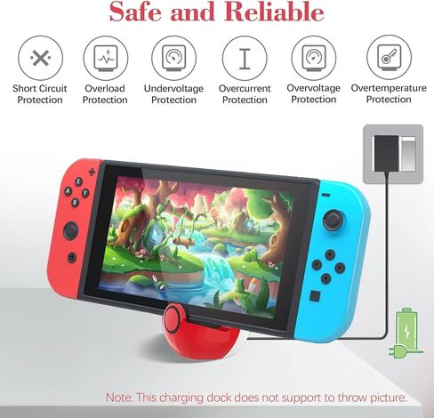 Antank Charging Dock Compatible with Nintendo Switch and Switch Lite, no Projection Charging Stand, Mini Portable Docking Station Easy for Travel Red & White in Kuwait