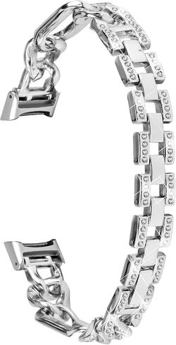 Bracelet Compatible with Fitbit Luxe Watch Band Rhinestone Diamond Metal Stylish Bling Adjustable Strap Wristband Compatible with Fitbit Luxe Band for Women in Kuwait