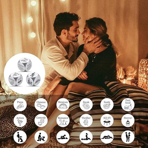 Date Night Gift Ideas for Couples Valentines Day Gifts for Boyfriend from Girlfriend Anniversary Funny Gift Decision Dice Husband Wife Him Her Fiance Birthday Gift Christmas Stocking Stuffer Women Men in Saudi Arabia