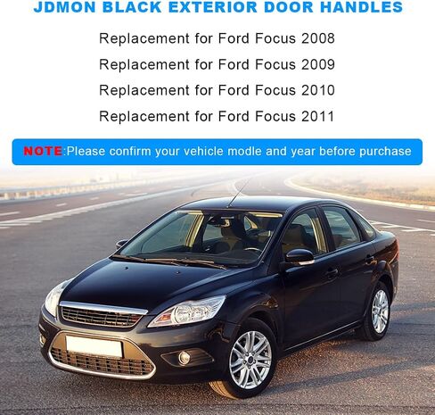 jdmon 4pcs مقابض الباب الخارجي بديل لـ Ford Focus 2009 2009 2010 2011 ركاب السائق الخلفي الأمامي خارج المقبض الخارجي بديل لـ 8S4Z-5422404-AA 8S4Z-54218A14-AA 8S4Z-5422088-AA in Saudi Arabia