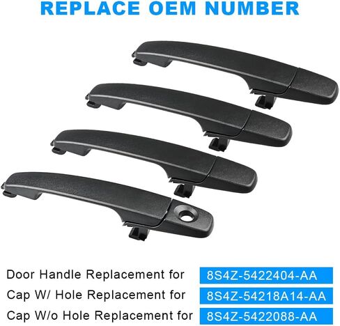 jdmon 4pcs مقابض الباب الخارجي بديل لـ Ford Focus 2009 2009 2010 2011 ركاب السائق الخلفي الأمامي خارج المقبض الخارجي بديل لـ 8S4Z-5422404-AA 8S4Z-54218A14-AA 8S4Z-5422088-AA in Saudi Arabia