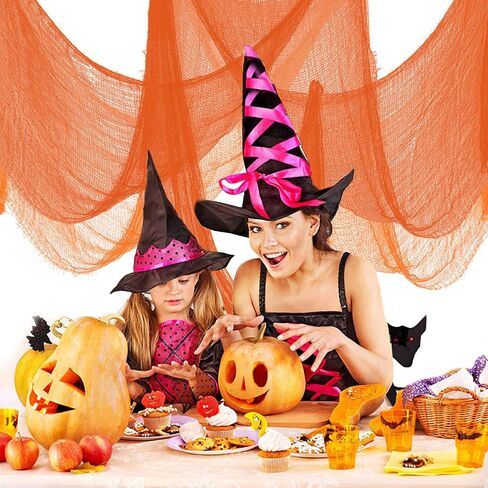 Set of 5 Halloween Creepy Cloth Decoration, Pink Halloween Gauze Cloth Decor (72 x 30 in), Indoor Outdoor Spooky Halloween Decoration for Home Wall Yard Party Supplies (Pink) in Saudi Arabia