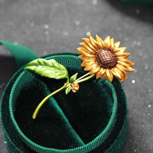 Sunflower Brooch Pins for Women Elegant Rhinestones Pin Ladies Cute Sunflower Daisy Crystal Brooches Clothing Accessory in Saudi Arabia