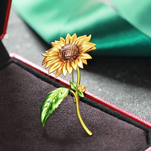 Sunflower Brooch Pins for Women Elegant Rhinestones Pin Ladies Cute Sunflower Daisy Crystal Brooches Clothing Accessory in Saudi Arabia