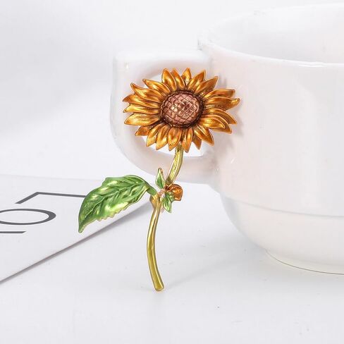 Sunflower Brooch Pins for Women Elegant Rhinestones Pin Ladies Cute Sunflower Daisy Crystal Brooches Clothing Accessory in Saudi Arabia