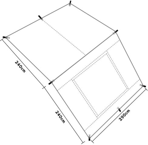 Car Side Tent for Fiat Freemont, Sun Shade with Outdoor Privacy Wall,Beige in Kuwait