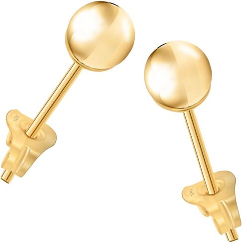 10k Yellow Gold Ball Stud Post Earrings (3mm, 5mm, 8mm) in Kuwait