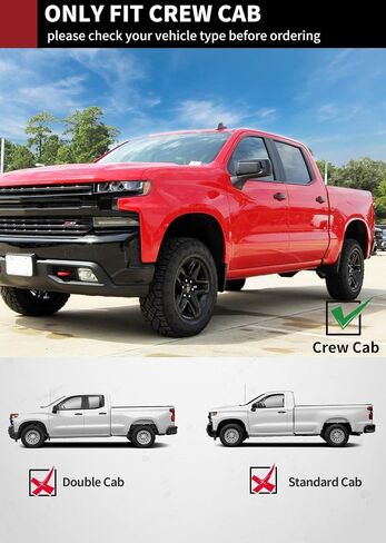 YITAMOTOR Drop Running Boards Compatible with 2019-2025 Chevy Silverado/GMC Sierra 1500 Crew Cab, 2020-2025 2500HD 3500HD Crew Cab Carbon Steel Side Steps Nerf Bars Rails(Excl. 2019 1500 LD) in Kuwait