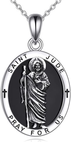 URONE Saint Jude/Santa Muerte/Pharaoh/Saint Christopher/Baphomet Necklace 925 Sterling Silver Religious Protect Necklace Baphomet Jewelry Gifts for Women Men in Saudi Arabia
