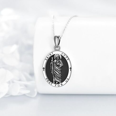 URONE Saint Jude/Santa Muerte/Pharaoh/Saint Christopher/Baphomet Necklace 925 Sterling Silver Religious Protect Necklace Baphomet Jewelry Gifts for Women Men in Saudi Arabia