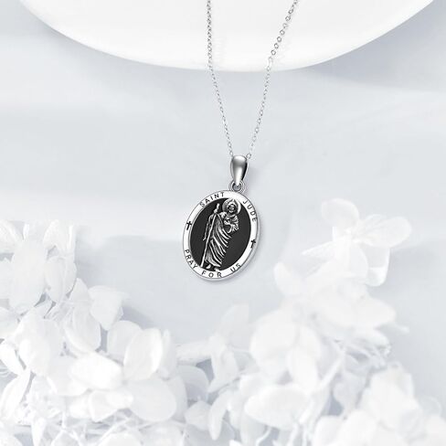URONE Saint Jude/Santa Muerte/Pharaoh/Saint Christopher/Baphomet Necklace 925 Sterling Silver Religious Protect Necklace Baphomet Jewelry Gifts for Women Men in Saudi Arabia