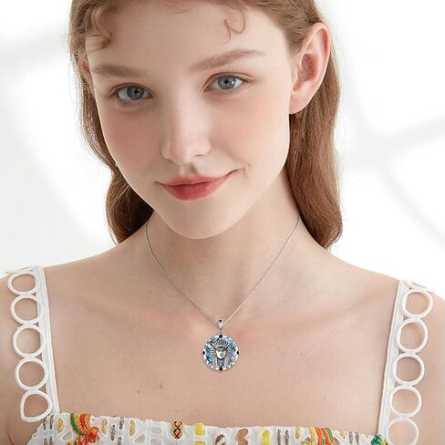 URONE Saint Jude/Santa Muerte/Pharaoh/Saint Christopher/Baphomet Necklace 925 Sterling Silver Religious Protect Necklace Baphomet Jewelry Gifts for Women Men in Saudi Arabia