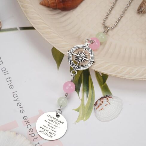 ملاك سيارة سحر ، الملاك الملاك الخلفي المرآة الملحقات المعلقة ، والسيارة الآية للكتاب المقدس ، ديكورات داخلية للسيارة ، والزخارف المصنوعة يدويًا وردية وردية اللون ، هدايا للنساء (الفضة) in Kuwait