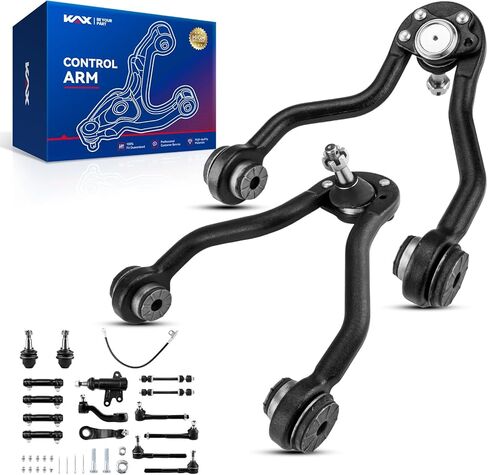 KAX Front Upper Control Arm and Ball Joints Suspension Kit K620719 K6477 K80631 ES2004 Compatible with 1999-2000 Escalade (4WD Only; 45.79mm Diameter; Stamped Steel Lower Control Arms)-15pcs in Saudi Arabia