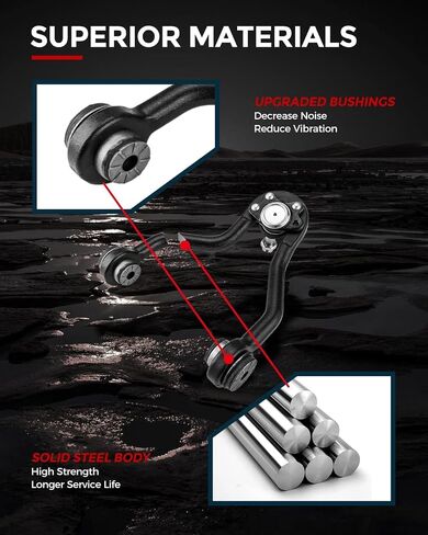 KAX Front Upper Control Arm and Ball Joints Suspension Kit K620719 K6477 K80631 ES2004 Compatible with 1999-2000 Escalade (4WD Only; 45.79mm Diameter; Stamped Steel Lower Control Arms)-15pcs in Saudi Arabia