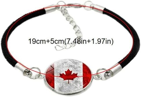 2 PCS Canada Flag Multi Braided Score Bracelet ، سوار أوراق القيقب القابل للتعديل ، Canada Day's Day Accessory Travelir in Saudi Arabia