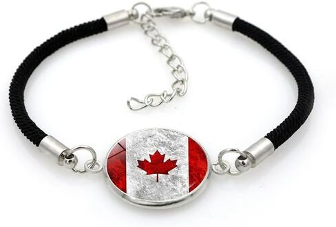 2 PCS Canada Flag Multi Braided Score Bracelet ، سوار أوراق القيقب القابل للتعديل ، Canada Day's Day Accessory Travelir in Saudi Arabia