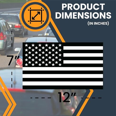 Magnet Me Up Black and White American Flag Magnet Decal, 7x12 Inches, Heavy Duty Automotive Magnet for Car Truck SUV in Saudi Arabia